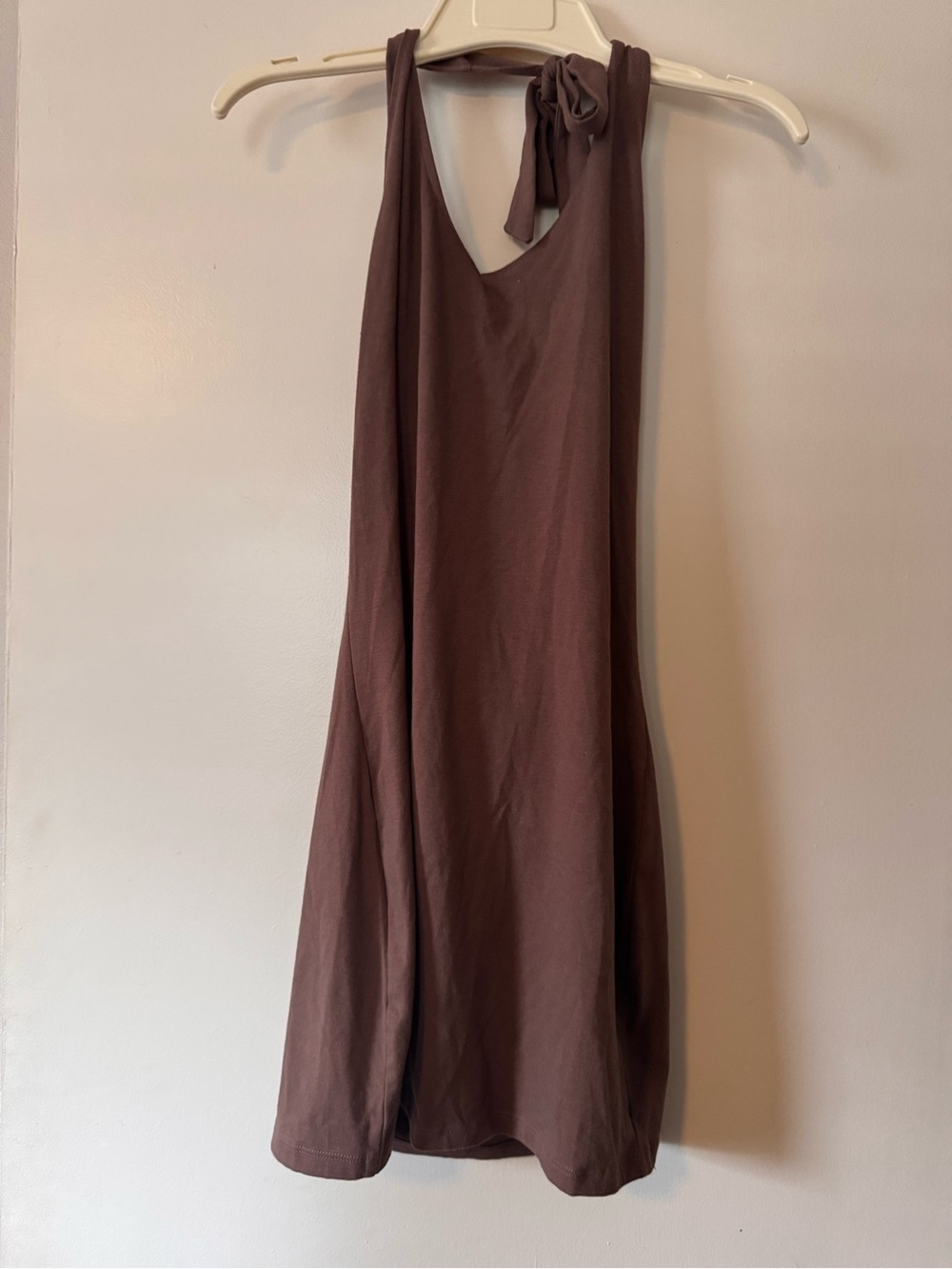 SO Brown Tie-Neck Tank Top Dress